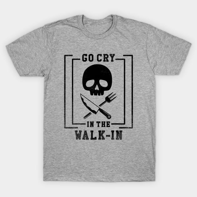 Go Cry In The Walk In // Black T-Shirt by Throbpeg